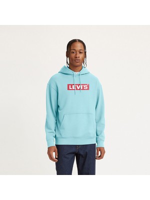 Levi's Relaxed Graphic Erkek Mavi Kapüşonlu Hoodie 38479-0269
