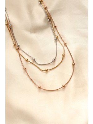 Clariss 316L Çelik Karışık Renkli Topçuk Tasarımlı Çoklu Kolye