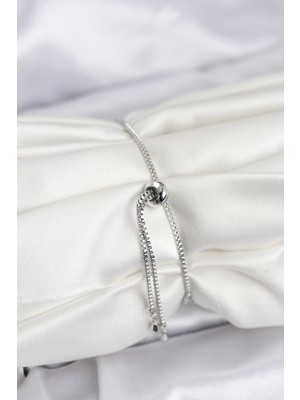 ForWhat Zarif Bilekler Için Silver Pirinç Zirkonlu Kuğu Asansörlü Su Yolu Kadın Bileklik