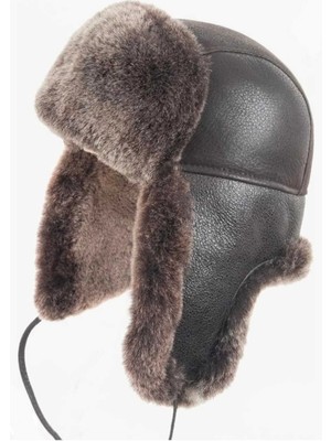 Hakiki Deri Kürklü Unisex Ushanka Pilot Şapka – Kışlık Kulak Korumalı