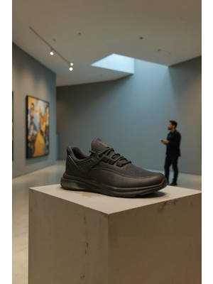 Enoch Erkek Spor ve Yürüyüş Ayakkabısı Tam Ortopedik Tabanlı Siyah Dokulu Performans Modeli