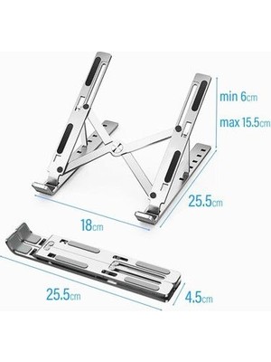 Alüminyum Ayarlı Laptop Macbook Uyumlu Notebook Yükseltici Stand
