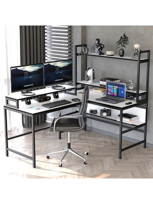 Yasmak 630-B L Masa ,raflı L Şekilli Ofis Masası