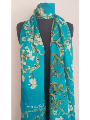 Van Gogh Badem Ağacı Desenli Ipek Şal