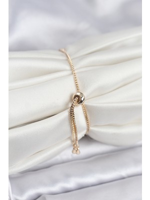 ForWhat Zarif Bilekler Için Golden Pirinç Zirkonlu Nazarlıklı Asansörlü Su Yolu Kadın Bileklik