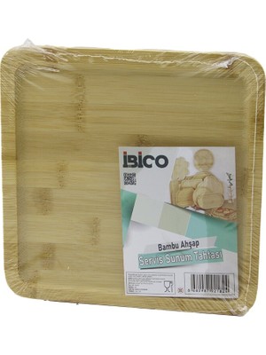 Go İthalat Kare Ahşap Bambu Servis Sunum Tepsi - Tahtası Mini Tepsi 20 x 20 x 1.4cm (5224)