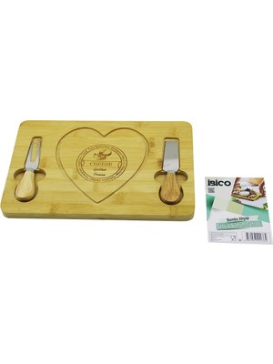Go İthalat Kalpli Bıçak Sağ-Solahşap Bambu Kahvaltı Peynir Sunum Pano2 Bıçak=ahşap SAP19X29X1.5CM (5224)