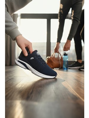 Enoch Erkek Spor ve Yürüyüş Ayakkabısı Tam Ortopedik Tabanlı Lacivert Antrenman Modeli