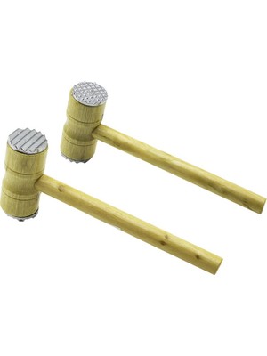 Go İthalat Metal Çift Başlı Ahşap Saplı Tokmak - Et Dövecek Tokmak= 4.3 x 10CM Saplı=25.5cm (5224)