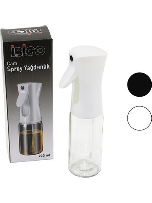 Go İthalat Cam 220ML Yağdanlık Sprey Siyah - Beyaz Plastik Başlık (5224)