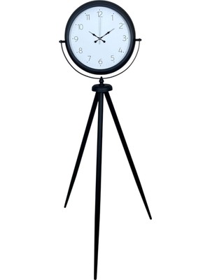 ForWhat Büro Ev Ofis Hediyesi Için Sade Siyah Tripod Ayaklı Saat