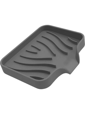 Braventa Collection Tineke Silikon Mutfak, Banyo Su Giderli Vantuzlu Esnek Sabunluk Gri Renk