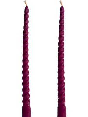 Braventa Collection Petekoğlu (2 Adet 27.5cm) Balmumu Mum Konik Burgulu Şamdan Mumu Dekoratif Akmaz Kırılmaz Mum Bal Mum