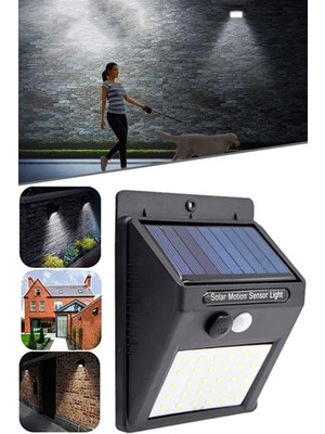 Braventa Collection Chermik Pır Hareket Sensörlü 20 LED Solar Güneş Enerjili Su Geçirmez Duvar Lambası