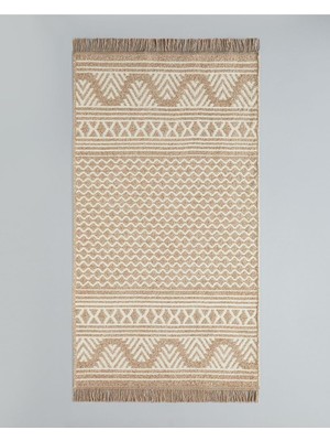 Braventa Collection English Home Dokuma Kilim 80X150 cm Açık Krem - Kahve