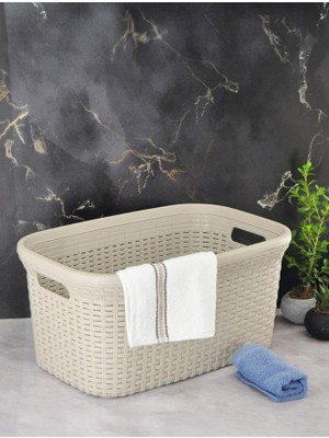 Braventa Collection Saban Hasır Desenli Çamaşır Selesi (Bej)