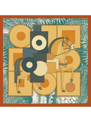 Dokuz99 Ipek Saten Desenli Fular 70X70