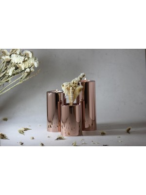 Braventa Collection Decovaleıra 3'lü Tealight Mumluk Seti (Bakır)