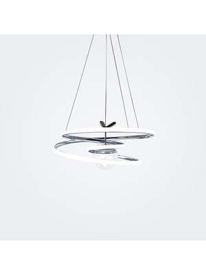 Braventa Collection Kaos Model Uzaktan Kumandalı 3 Renkli LED Avize – Krom Gövdeli, Ayarlanabilir Sarkıt Tavan Lambası,