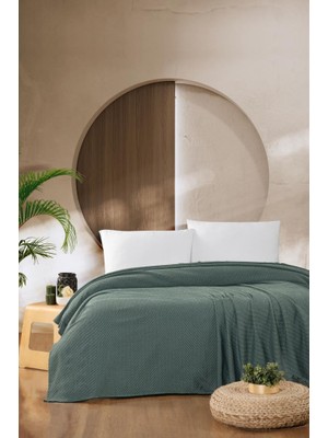 Braventa Collection Macar Çift Kişilik Pike Pamuklu Yatak Örtüsü 220X230 Yeşil