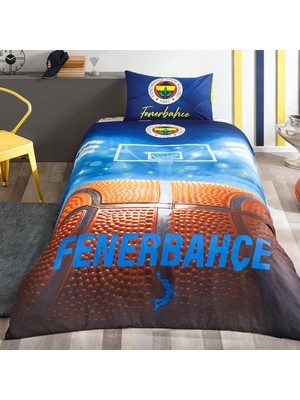 Braventa Collection Taç Fenerbahçe Basketbol Desenli Pamuk Nevresim Takımı, Çok Renkli, Tek Kişilik