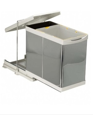 Braventa Collection Steely 21100 Raylı Dolap Içi Mutfak Çöp Kovası-20+1 Litre