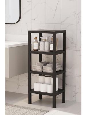 Braventa Collection 4 Katlı Çok Amaçlı Düzenleyici Raf Ünitesi – Plastik Kitaplık, Banyo, Mutfak, Ayakkabılık, Depolama