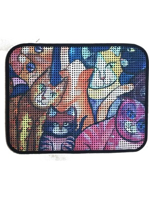 Braventa Collection Miapet Elekli Desenli Kedi Tuvalet Önü Paspası 60 x 45 cm Kedi Suratlar