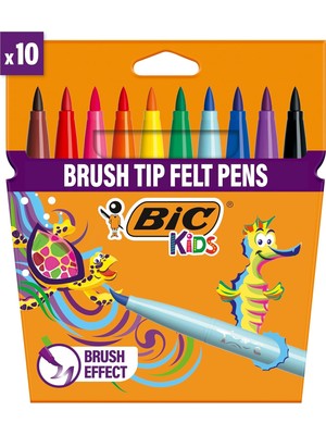 Braventa Collection Kids Visaquarelle Fırça Uçlu Boya Kalemi 10 Renk, Fırça Başlı Esnek ve Yumuşak Uç, Yıkanabilir Su Ba