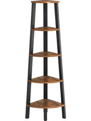 Braventa Collection Köşe Rafı, Kitaplık 5 Katlı, Merdiven Raf, Saklama Dolabı, Oturma Odası Için Elbise Askısı, Endüstri