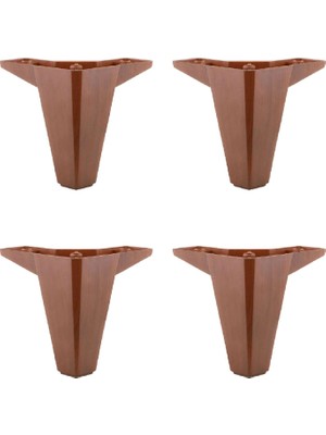 Braventa Collection BADEM10 4 Adet Sedir Lüks Mobilya Kanepe Sehpa Tv Ünitesi Koltuk Ayağı 12 cm Ahşap Desenli Baza Ayak