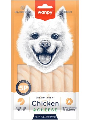 Braventa Collection Wanpy Tavuklu Peynirli Krema Köpek Ödülü 5 X14 gr