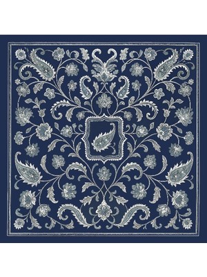 Dokuz99 Ipek Saten Desenli Fular 70X70