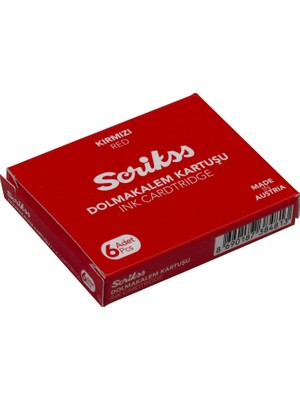 Braventa Collection Kartuş Dolma Kalem Kartuşu 6'lı Paket Kırmızı