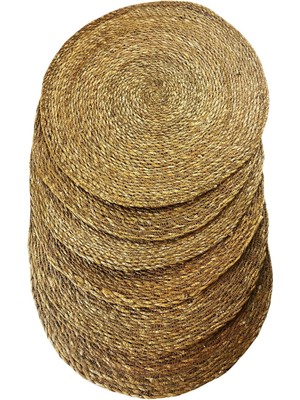 Braventa Collection 6 Adet Hasır Supla Seti, , Sofra Dekorasyonu ve Sunum Için Bambu Hasır, Şık ve Çevre Dostu Masa Akse