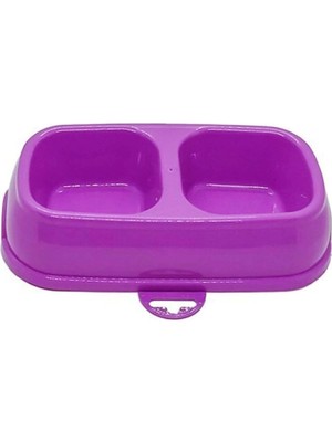 Braventa Collection Çift Bölmeli Evcil Hayvan Mama Kabı, 26X16 Cm, 6 cm Yükseklik, Renkli