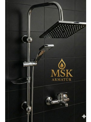 Krom Robot Duş Seti Banyo Bataryası 2 Li Set