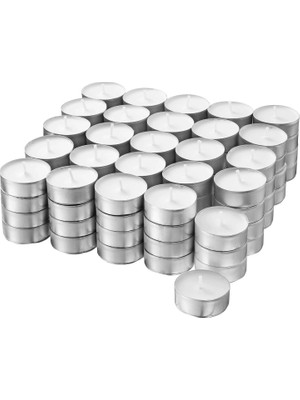 Braventa Collection Ikea Glimma Çaydanlık Mumu, Kokusuz, Beyaz, 100 Adet