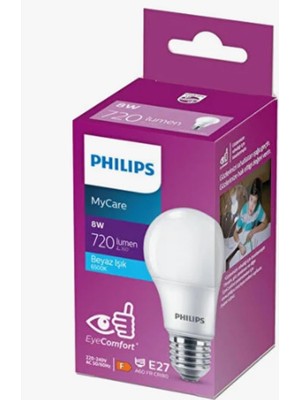 Braventa Collection Philips Ledbulb 8-60W E27 6500K Beyaz Işık 720 Lümen