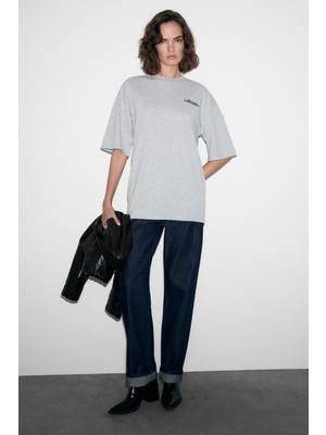 Grimelange Majer Kadın %100 Organik Pamuklu Western Tema Baskılı Regular Fit Grimelanj T-Shirt