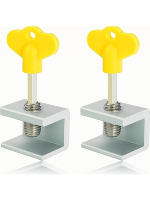 Braventa Collection Kyrotech 2 Adet Ayarlanabilir Sürgülü Pencere ve Kapı Kilidi Seti – Alüminyum Gövde, Anahtarlı Monta