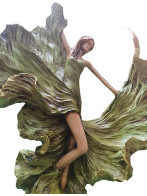 Braventa Collection Ydk2-Dekoratif Dans Kadın Biblo Figürü – El Işçiliği Resin Heykelcik – Ev ve Ofis Dekorasyon Aksesua