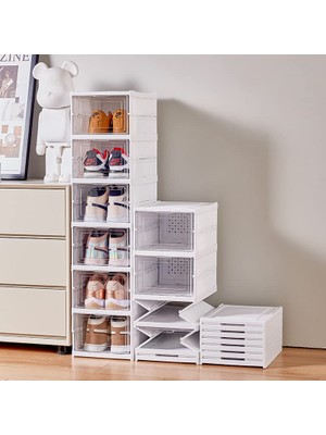 Braventa Collection OG01 - Katlanabilir Ayakkabı Rafı | Kolay Kurulum, Modüler, Kapaklı, Istifleme Için Uygun (3 Kat)