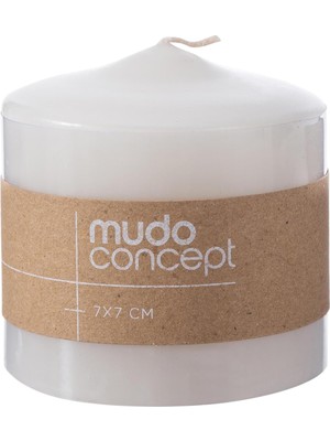 Braventa Collection Mudo Concept Sütun Mum Beyaz 7x7 cm