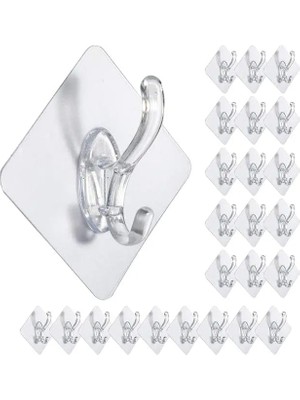 Braventa Collection Kyrotech Kendinden Yapışkanlı Şeffaf Askı Askılık Havluluk 5'li Set