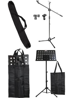 Braventa Collection Lastvoice NT104-MS06 Nota Standı Sehpası + Mikrofon Sehpası Paketi (Taşıma Çantaları Hediye)