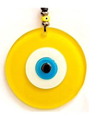 Braventa Collection Ipli Nazar Boncuklu Sarı Cam Duvar Süsü