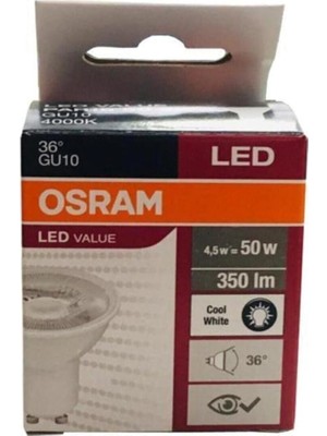 Braventa Collection Osram Ledvalue 4,5W (50W) LED Spot Ampul GU10 Gün Işığı 4000K