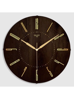 Braventa Collection Exclucive Compass Serisi Bombeli Varak Kilişeli Kadranlı Ev ve Ofis Duvar Saati 35 cm Kahverengi