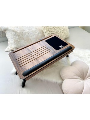 Braventa Collection Axolotl Supply Lidya Telefon Tablet Bölmeli Katlanır Ayaklı Minderli Laptop Sehpası Bilgisayar Çalış